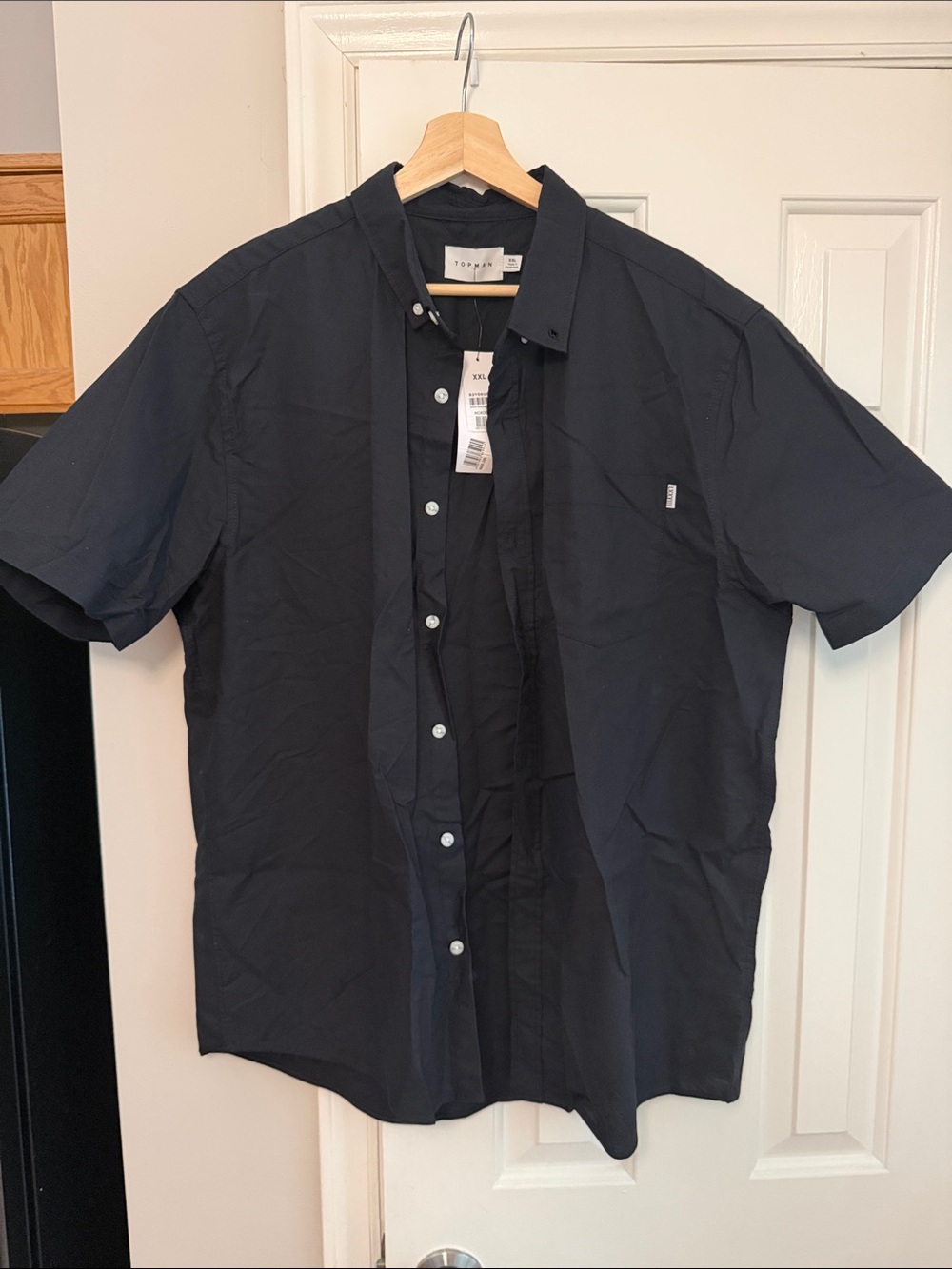 Topman Black Short Sleeve Button-Down Shirt